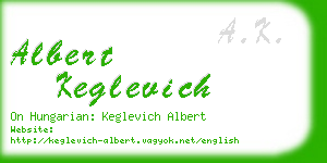 albert keglevich business card